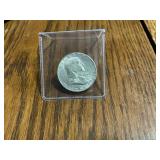 1961 silver Benjamin half dollar