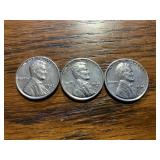 (3) 1943 PDS steel pennys