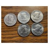 (5) 1979P Susan B Anthonyï¿½s dollar