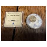 1999 New Jersey state quarter inlay medallion