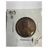 1913s  Wheat penny -semi key date