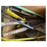 Lot of tools, levels saws and other