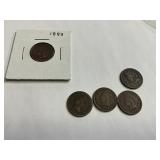 Indian Head pennies- 1883,1884,1901,1903,1906