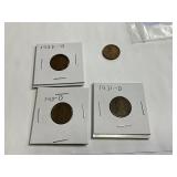 Wheat Pennies- 1912D,1913D,1931D,1932D