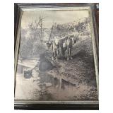 Black and white Americana print