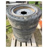 Solid skid steer tires (set of 4) 8lug