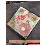 Miller High Life mirrored baseball sign