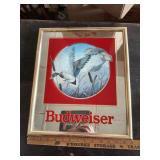 Budweiser King of Beers mirrored duck beer sign