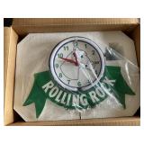 Rolling rock beer neon clock