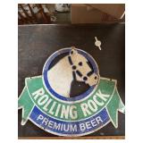 Rolling Rock Premium beer metal sign