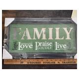 Mirrored family sign