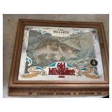 Old Milwaukee the walleye mirrored bar sign