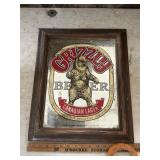 Grizzly beer mirrored bar sign mirror does stay