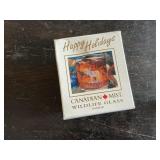 Happy holidays Canadian mist wildlife glass