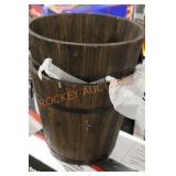 Pair Wood Bucket Planters 12"x 11 1/4"High