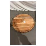 Decorative Wood Tray with Miscellaneous Items