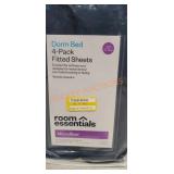 Dorm Bed 4 Pack Fitted Sheets