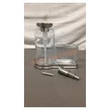 Glass And Metal Soap Dispenser And Toothbrush
