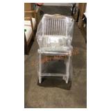 Set Of 2 White Wire Chairs With Cushion