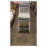 Set Of 2 White Wire Chairs With Cushion
