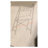 56" Tall Metal & Wood Ladder Desk, Dark Walnut