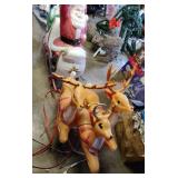 Santa, Sleigh And Deer Blow Mold