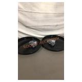 Set of 2 Black Trays with Wheels