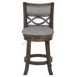 24" Counter Stool, Ant Gray w/Fabric Seat