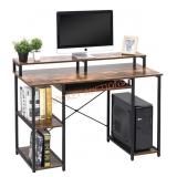 Computer Desk with Storage Shelves