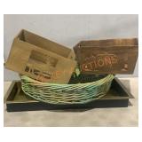 Tray, Basket, Box Lot