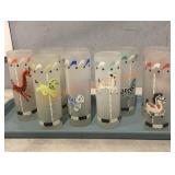 Vintage Circus Glass Set