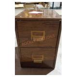 Small Wood-look Metal Filing Cabinet