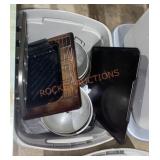 Miscellaneous Tote/ Lid Kitchen Items