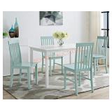 Greyson 5pc Dining Set, White/Sage