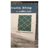 MSRUGS Trellis Shag Collection, Turquiose/Ivory