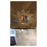 31" Gold Sunburst Decorative Mirror
