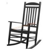 Hampton Bay Wood Slat Rocking Chair, Black
