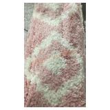 Madison Shag Rug, Pink/White