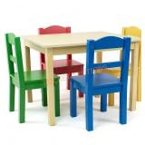 Humble Crew Collection Kids Wood Table & 4 Chair
