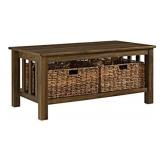 40" Wood Storage Coffee Table w/ Totes