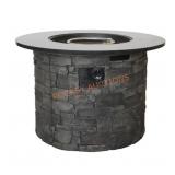 Allen + Roth 36" Stacked Stone Gas Fire Table