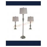Allen Roth 3 piece standard lamp set with grey