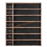 26 in. H x 24 in. W Wood 7-Day Week Chalkboard