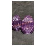Set of 2 Illuminated Faceted Glass Eggs by Valerie