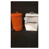 2 Assorted Cans, 9.5" tall each