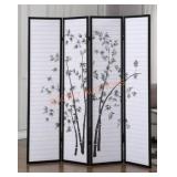 Round Hill Furniture 4 Panel Room Divider