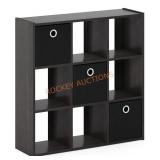 Furinno 13207EX/BK Simplistic 9-Cube Organizer