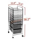 8 drawer storage bin organizer cart, sold as is