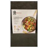 13.5" Heavy Duty Carbon Steel Wok Set