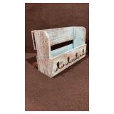 Rustic Blue Wood Mail Holder
